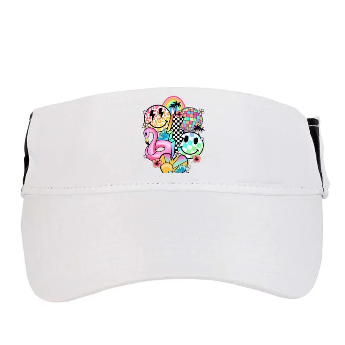 Summer Vibes Smile Face Hello Summer Adult Drive Performance Visor