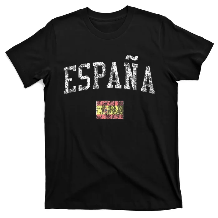 Spain Vintage Sports Design Spanish Flag Espana T-Shirt