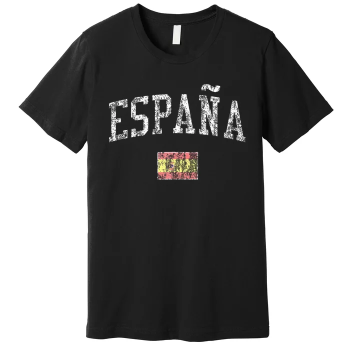 Spain Vintage Sports Design Spanish Flag Espana Premium T-Shirt