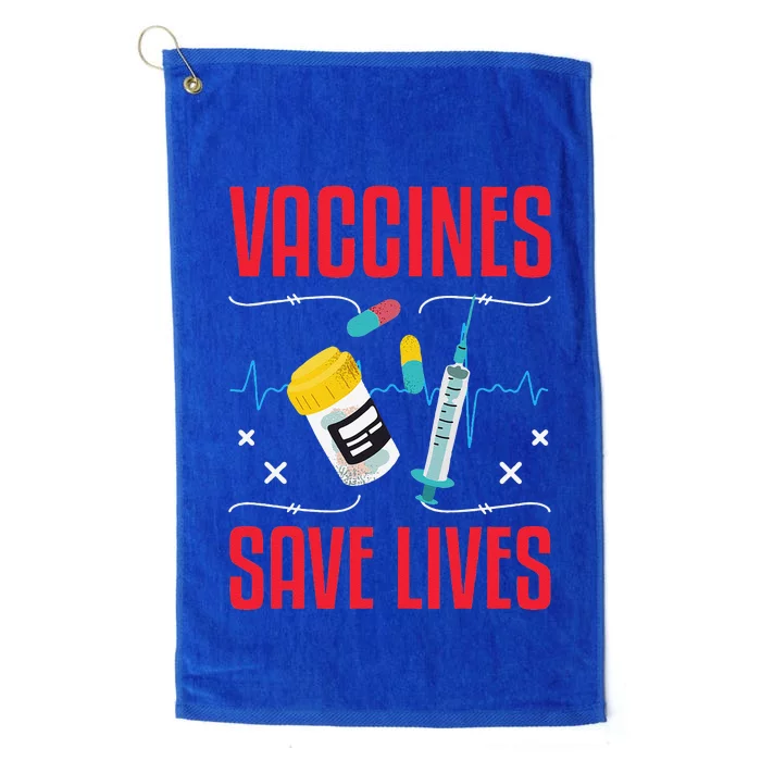 Support Vaccines Save Lives Nursing School Nurses Day Platinum Collection Golf Towel