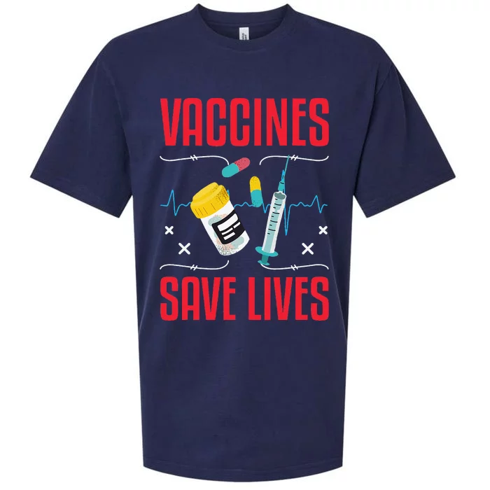 Support Vaccines Save Lives Nursing School Nurses Day Sueded Cloud Jersey T-Shirt