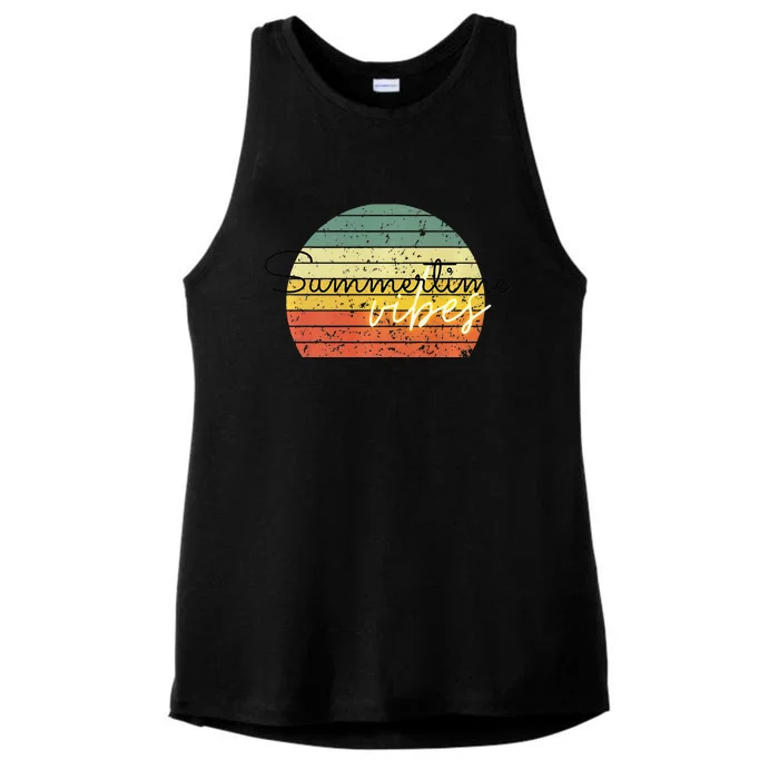 Summertime Vibes Ladies Tri-Blend Wicking Tank