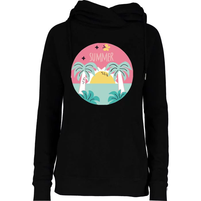 Summer Vibes Womens Funnel Neck Pullover Hood