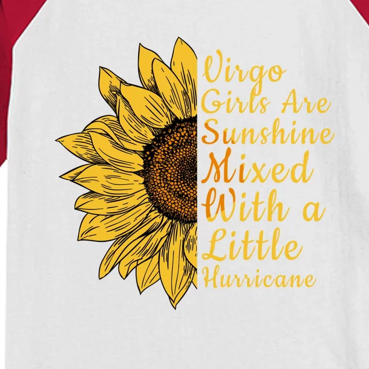 Sunflower Virgo September August Birthday Queen Gift Kids Colorblock Raglan Jersey