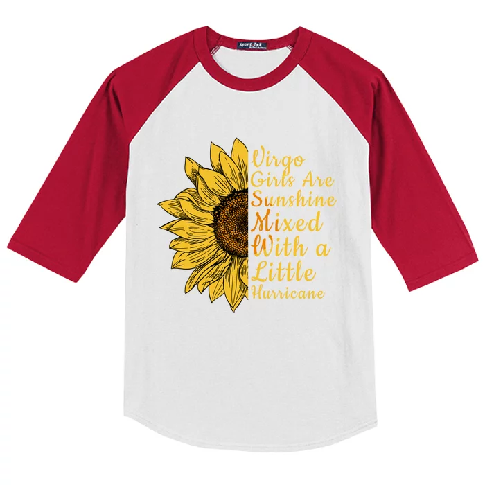 Sunflower Virgo September August Birthday Queen Gift Kids Colorblock Raglan Jersey