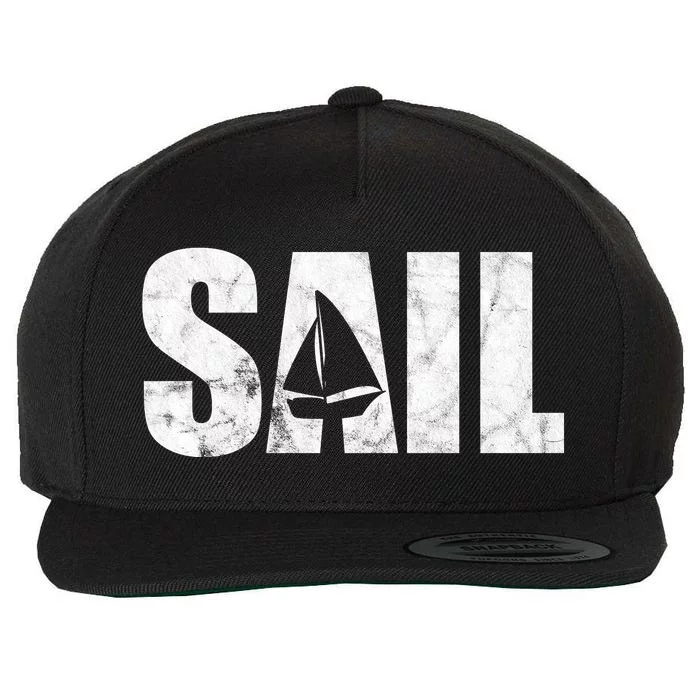 Sail Vintage Sailing Boat Wool Snapback Cap