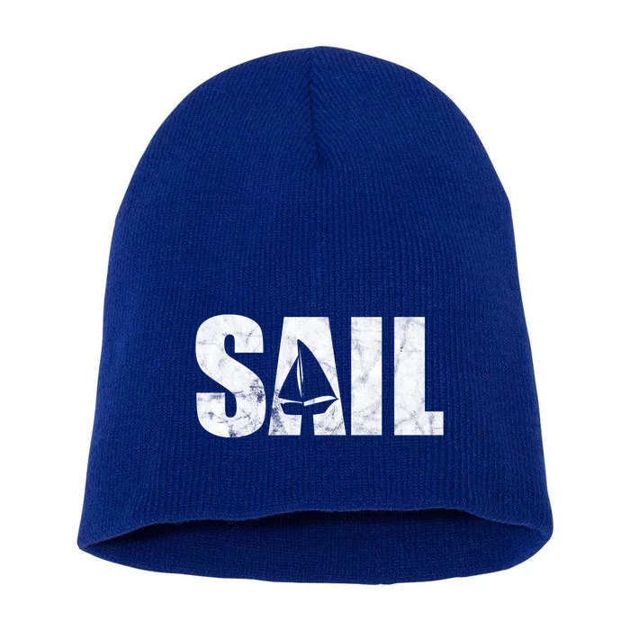 Sail Vintage Sailing Boat Short Acrylic Beanie