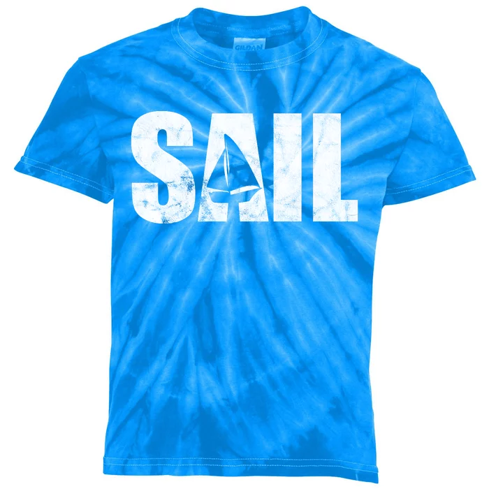 Sail Vintage Sailing Boat Kids Tie-Dye T-Shirt