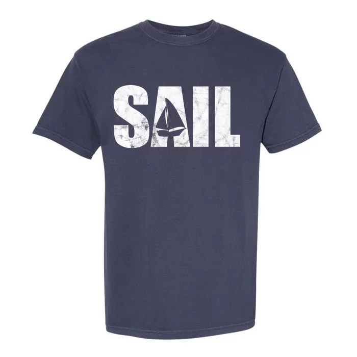 Sail Vintage Sailing Boat Garment-Dyed Heavyweight T-Shirt