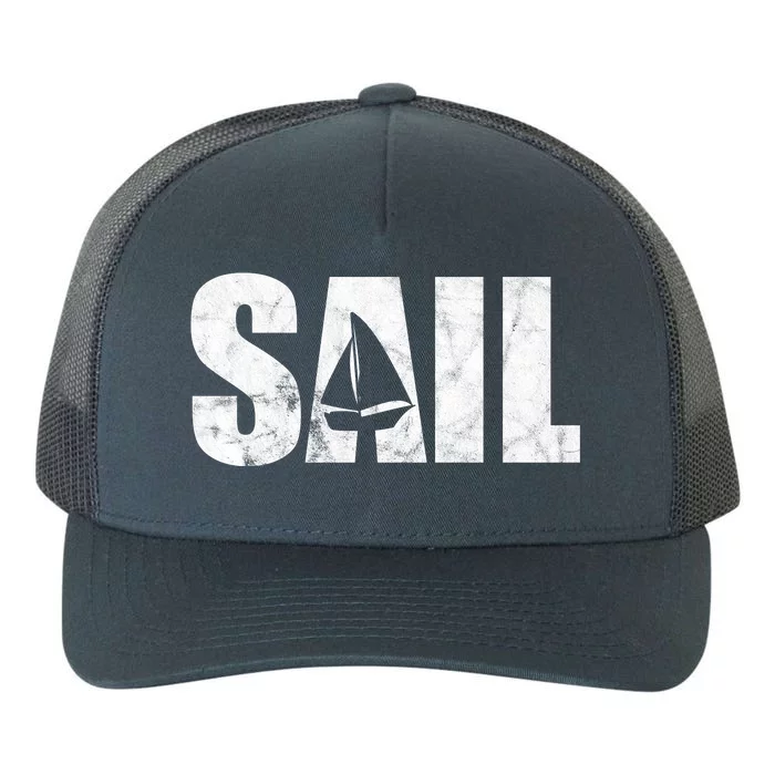 Sail Vintage Sailing Boat Yupoong Adult 5-Panel Trucker Hat