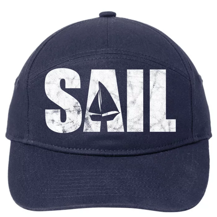 Sail Vintage Sailing Boat 7-Panel Snapback Hat