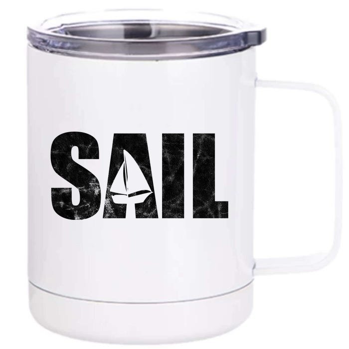 Sail Vintage Sailing Boat Front & Back 12oz Stainless Steel Tumbler Cup