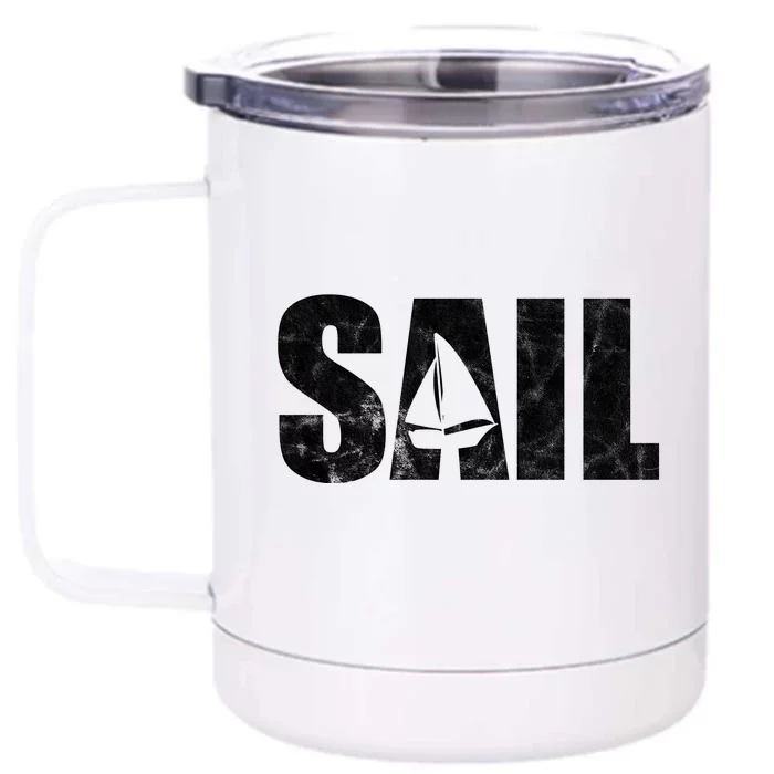 Sail Vintage Sailing Boat Front & Back 12oz Stainless Steel Tumbler Cup