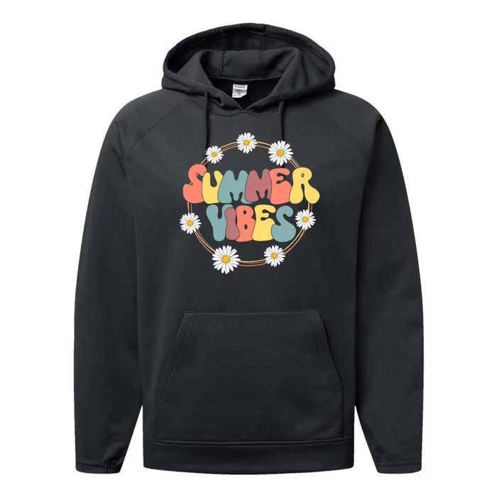 Summer Vibes Summer Vacation Beach Performance Fleece Hoodie