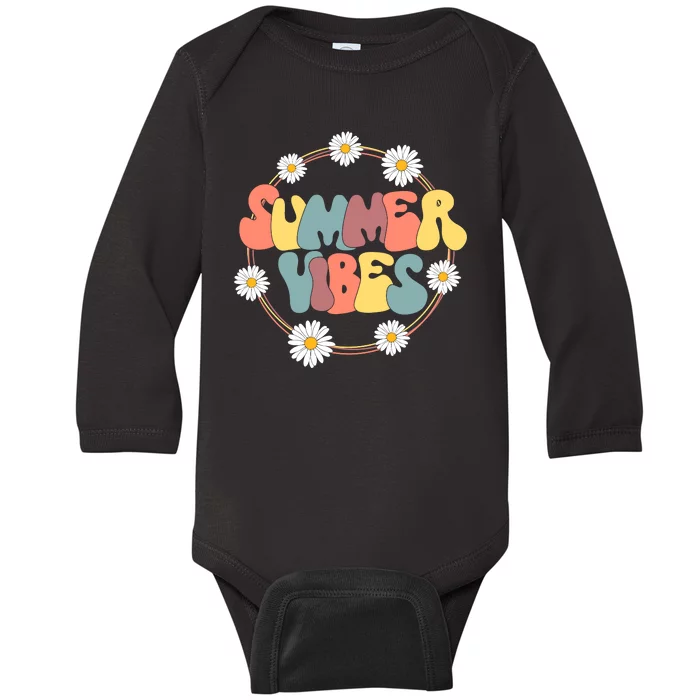 Summer Vibes Summer Vacation Beach Baby Long Sleeve Bodysuit