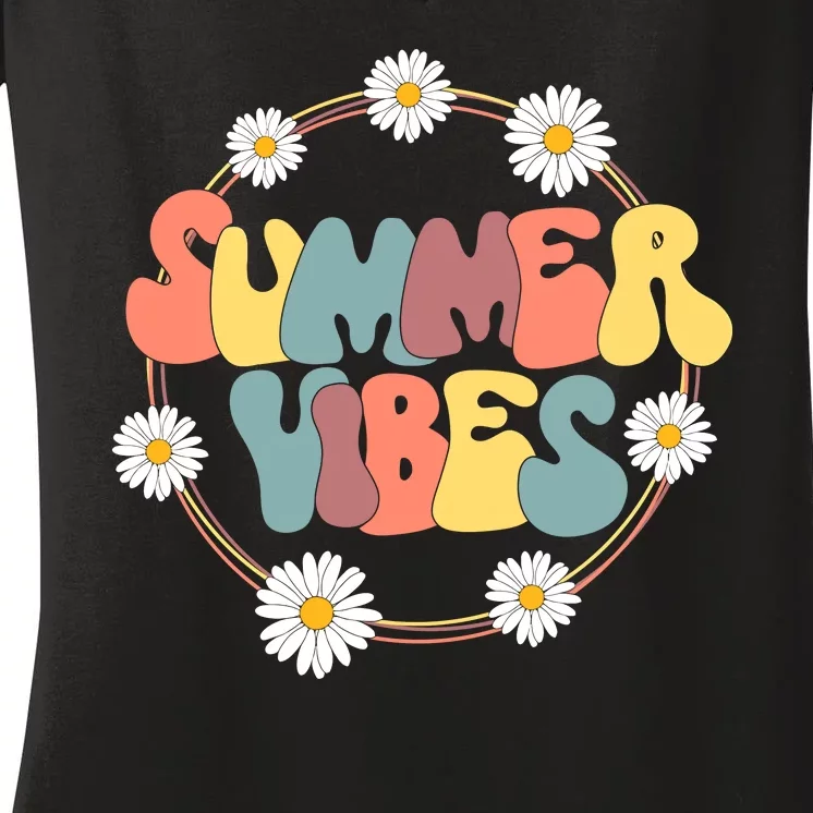 Summer Vibes Summer Vacation Beach Women's V-Neck T-Shirt