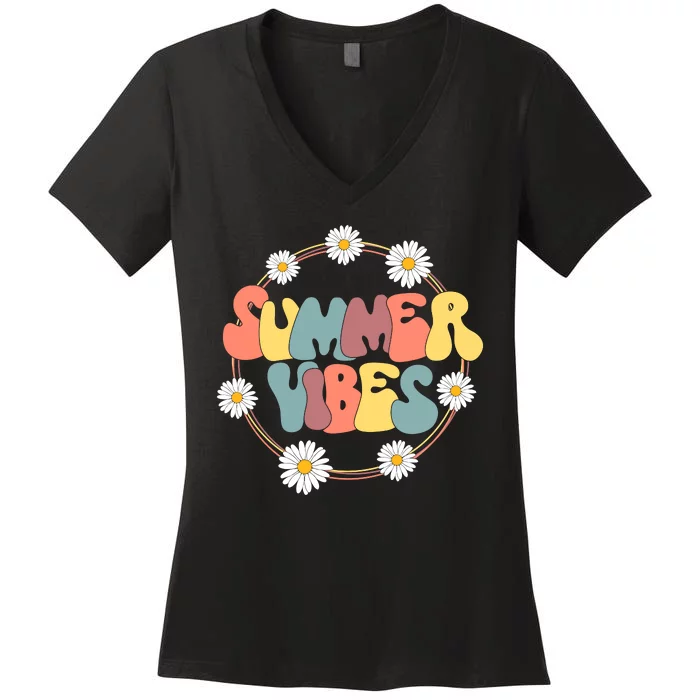 Summer Vibes Summer Vacation Beach Women's V-Neck T-Shirt