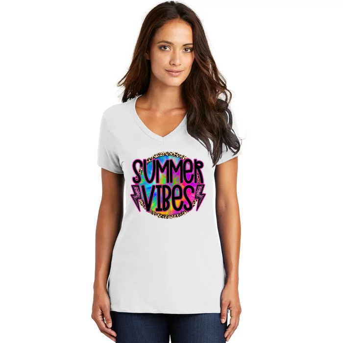 Summer Vibes Summer Vacation Beach Women's V-Neck T-Shirt