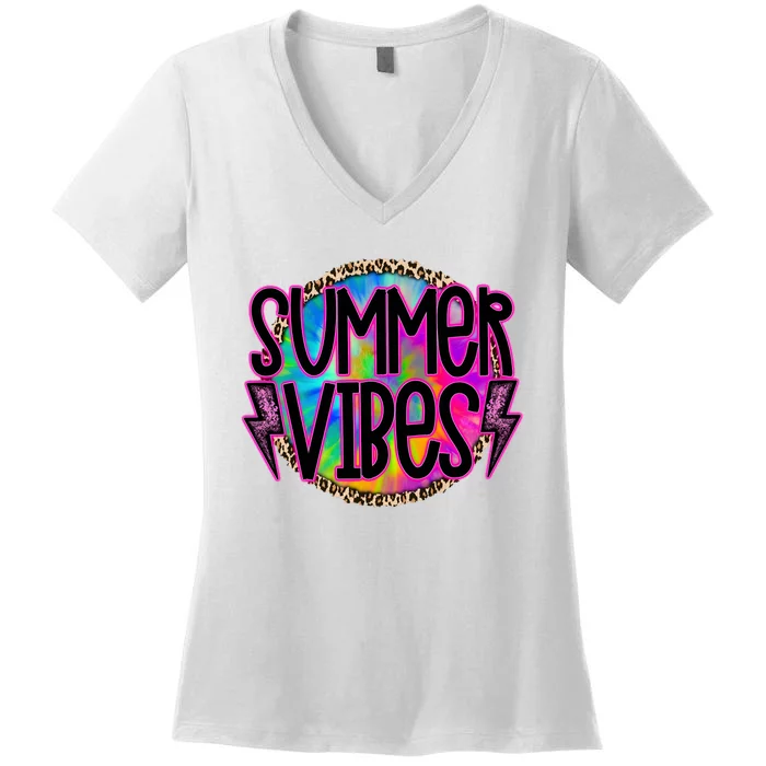 Summer Vibes Summer Vacation Beach Women's V-Neck T-Shirt