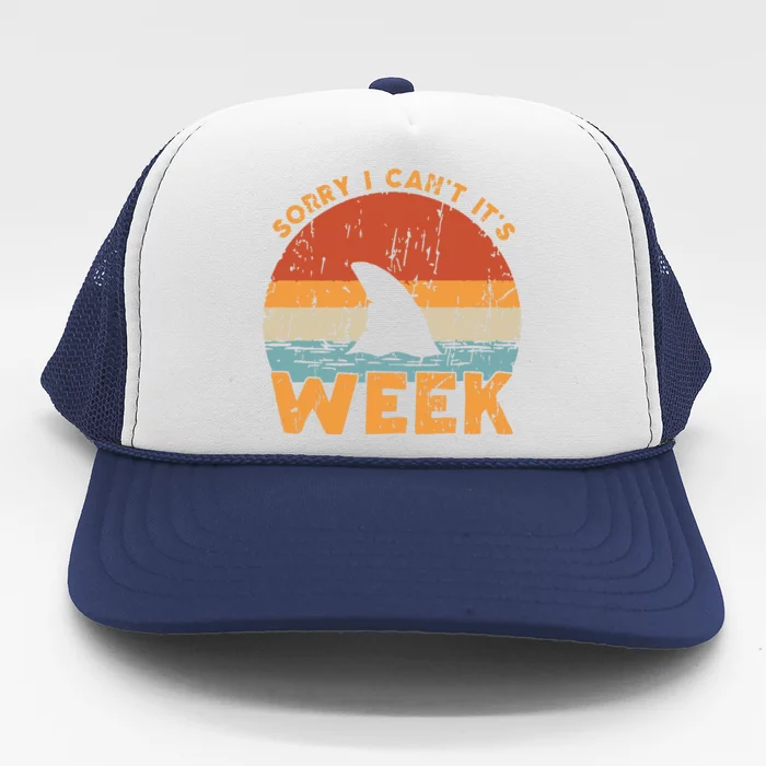 Shark Vintage Sorry I Cant Summer Kings Ocean Week 2024 Trucker Hat