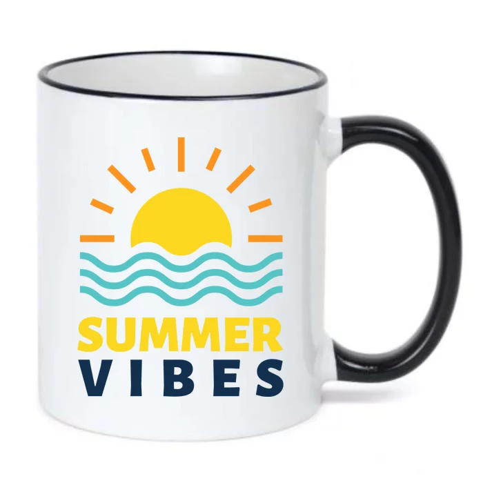 Summer Vibes Sunset Ocean Black Color Changing Mug