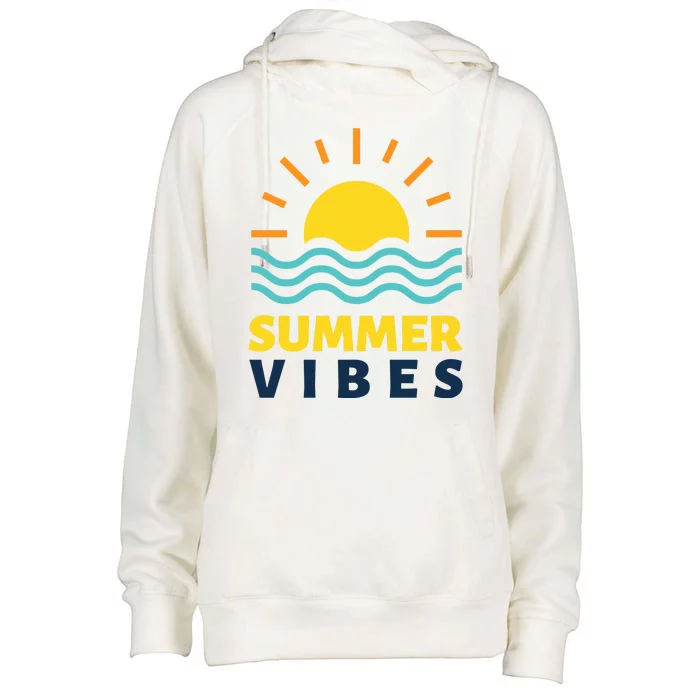 Summer Vibes Sunset Ocean Womens Funnel Neck Pullover Hood