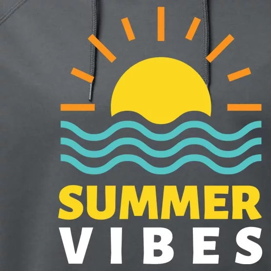 Summer Vibes Sunset Ocean Performance Fleece Hoodie