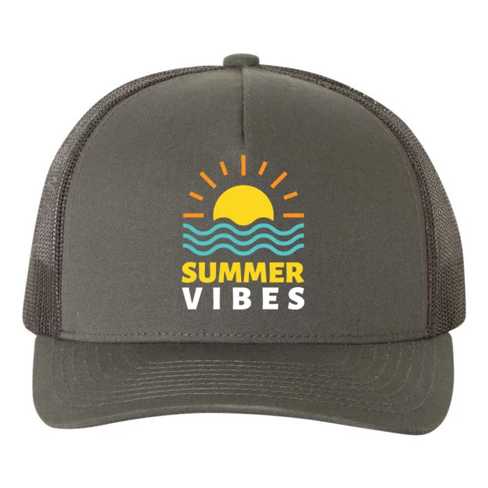 Summer Vibes Sunset Ocean Yupoong Adult 5-Panel Trucker Hat