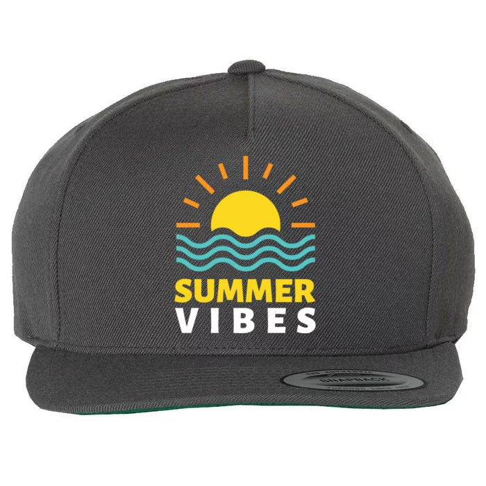 Summer Vibes Sunset Ocean Wool Snapback Cap