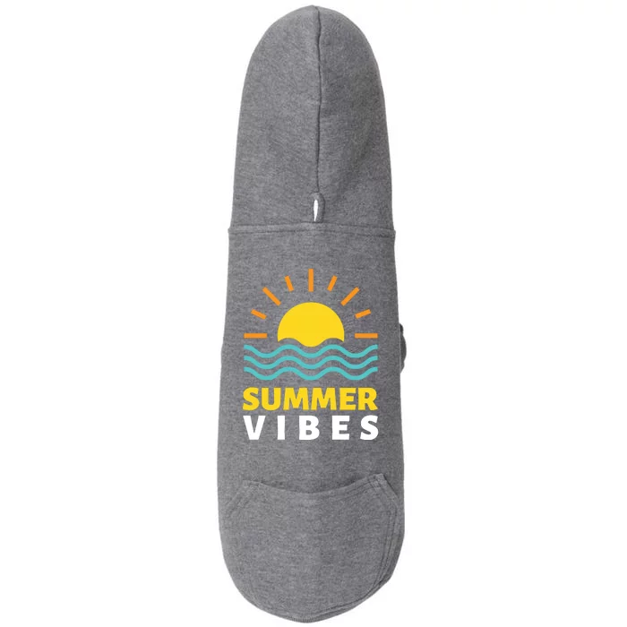 Summer Vibes Sunset Ocean Doggie 3-End Fleece Hoodie