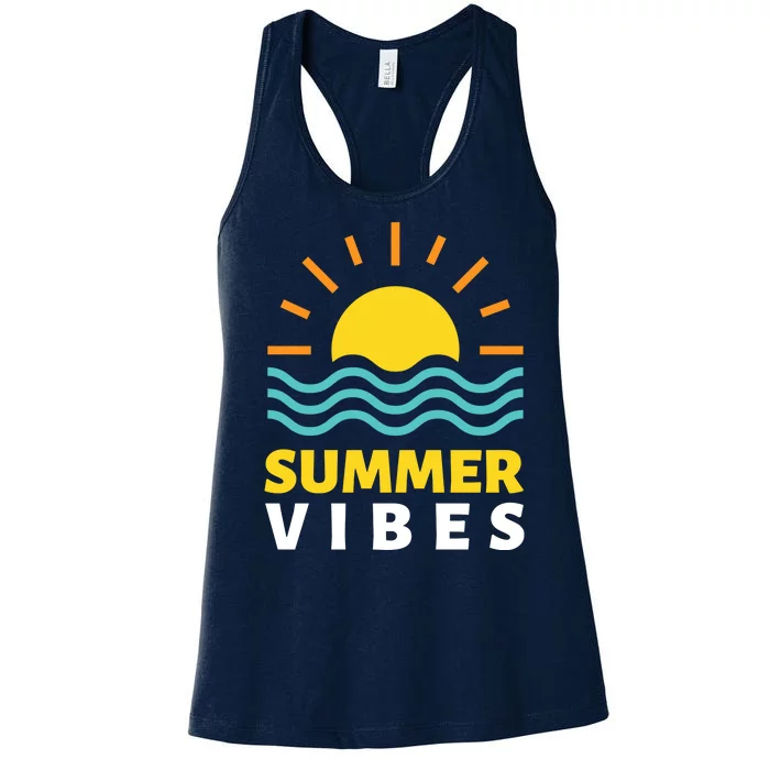 Summer Vibes Sunset Ocean Women's Racerback Tank