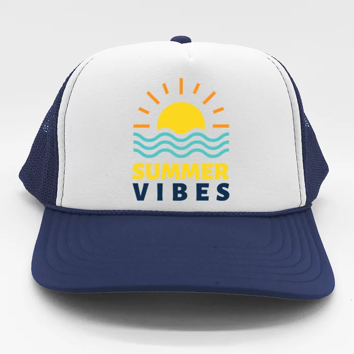 Summer Vibes Sunset Ocean Trucker Hat