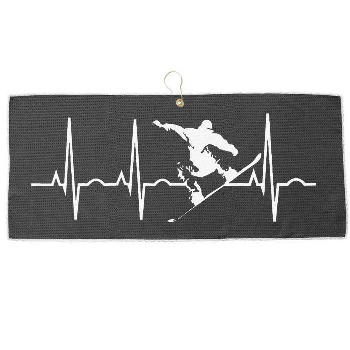 Snowboarder vintage Snowboarding Heartbeat Large Microfiber Waffle Golf Towel