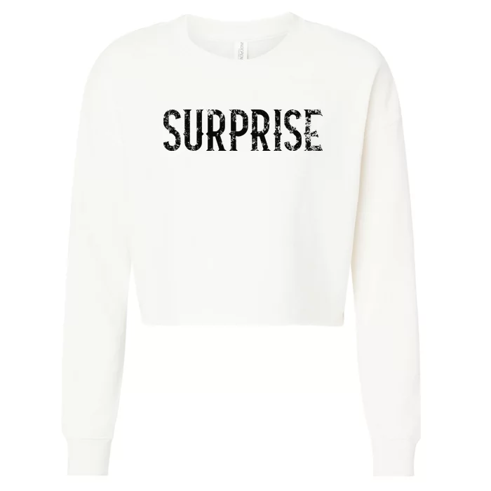 Surprise Vintage Script Apparel Cropped Pullover Crew