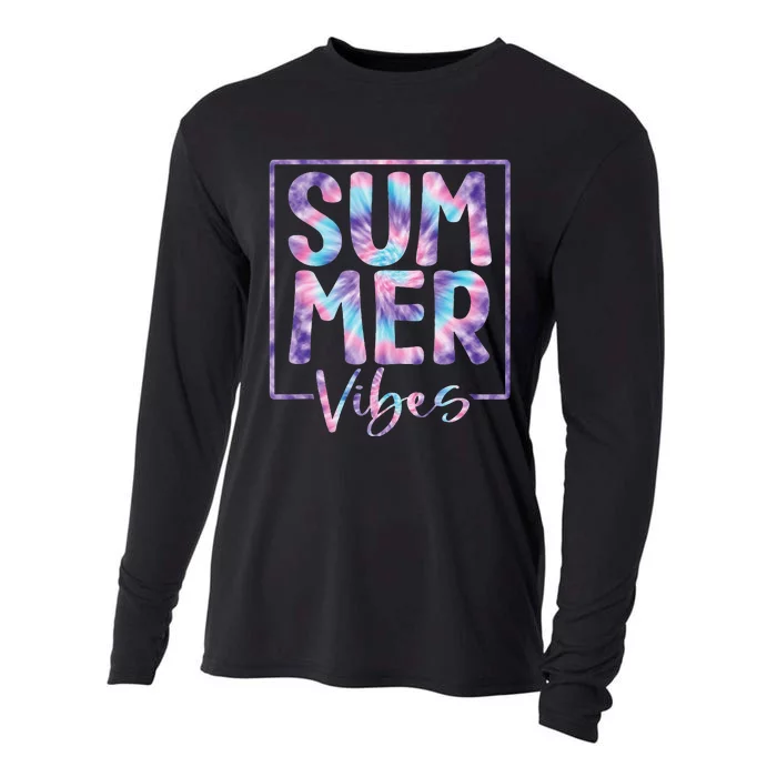 Summer Vibes Sunglasses With Palm Tree Funny Beach Life Cooling Performance Long Sleeve Crew