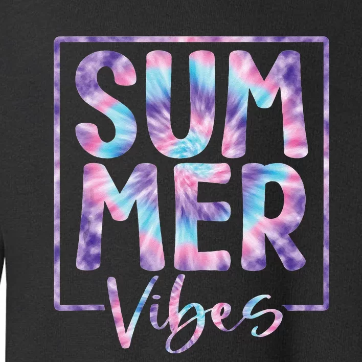 Summer Vibes Sunglasses With Palm Tree Funny Beach Life Toddler Sweatshirt