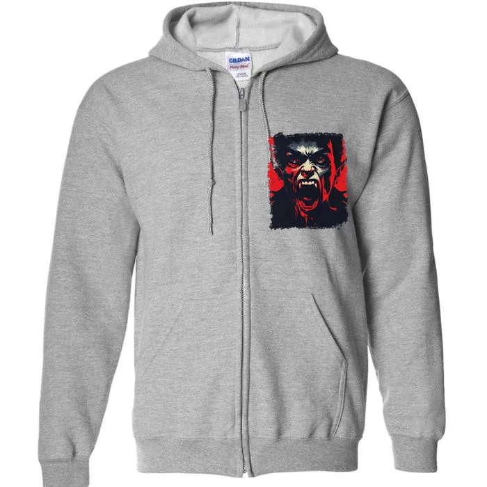 Scary Vampire Full Zip Hoodie