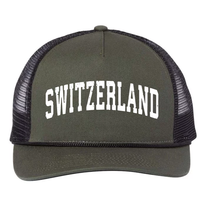 Switzerland Vintage Sports Design Retro Rope Trucker Hat Cap