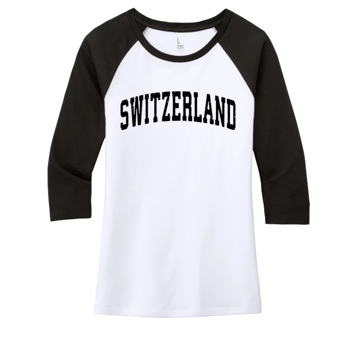 Switzerland Vintage Sports Design Women's Tri-Blend 3/4-Sleeve Raglan Shirt