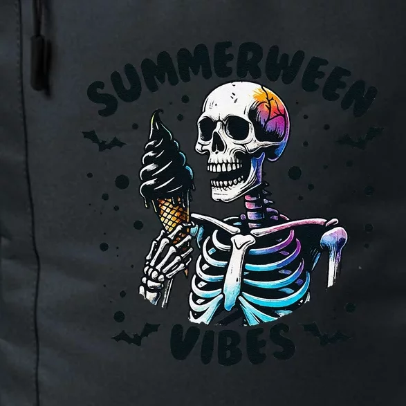 Summerween Vibes Skeleton Ice Cream Summer Vacation Funny Gift Daily Commute Backpack