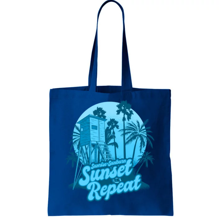 Summer Vacation Sunrise Sunburn Sunset Repeat Gift Tote Bag