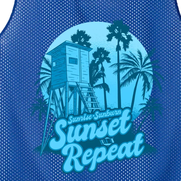 Summer Vacation Sunrise Sunburn Sunset Repeat Gift Mesh Reversible Basketball Jersey Tank