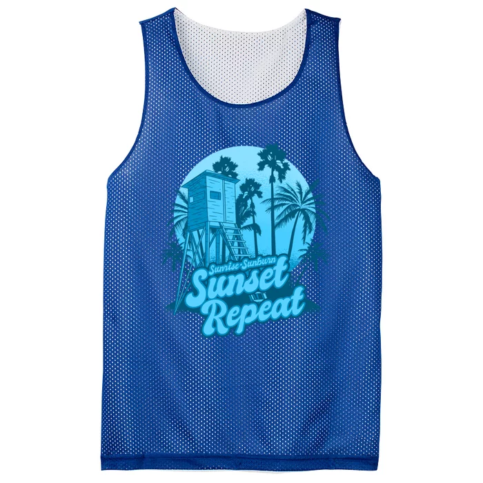 Summer Vacation Sunrise Sunburn Sunset Repeat Gift Mesh Reversible Basketball Jersey Tank