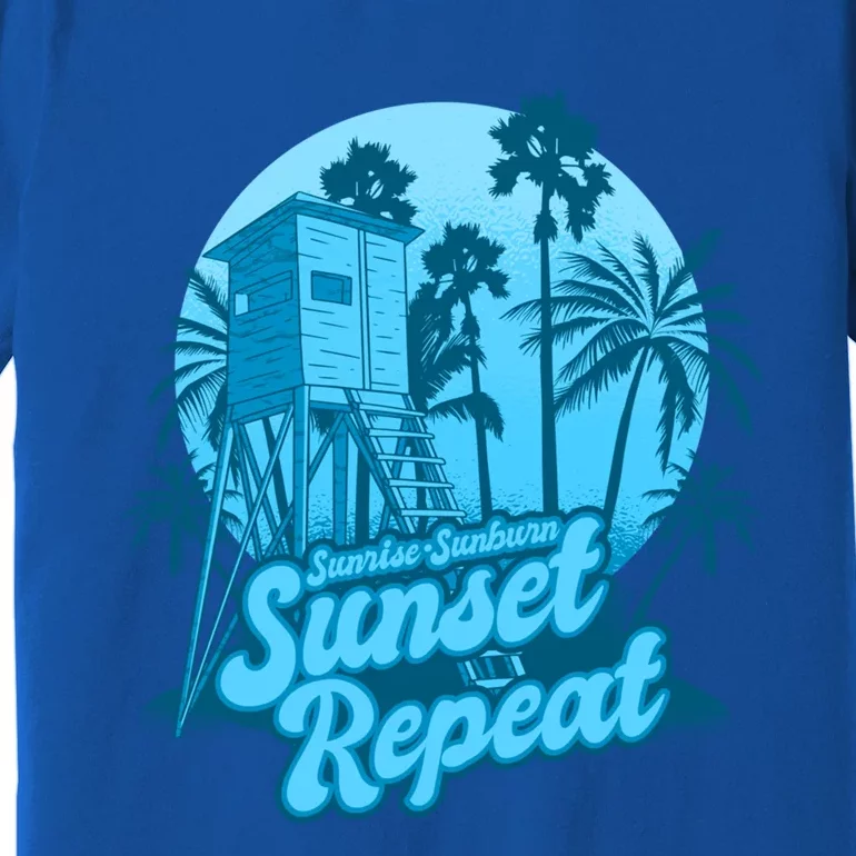 Summer Vacation Sunrise Sunburn Sunset Repeat Gift Premium T-Shirt