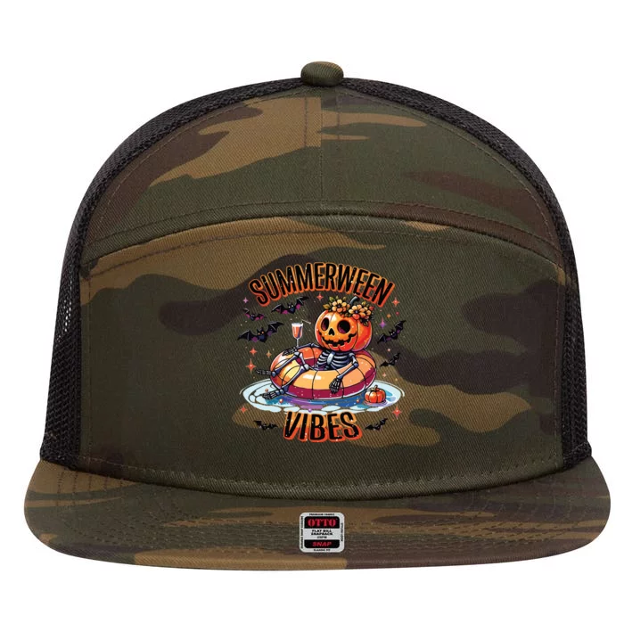 Summerween Vibes 7 Panel Mesh Trucker Snapback Hat