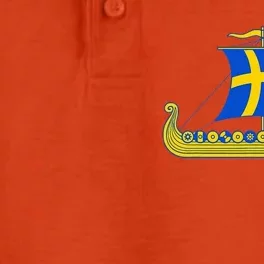 Swedish Viking Ship Sverige Sweden Flag Boat Viking Dry Zone Grid Performance Polo