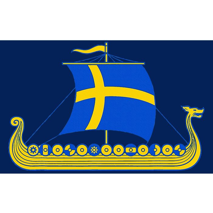 Swedish Viking Ship Sverige Sweden Flag Boat Viking Bumper Sticker