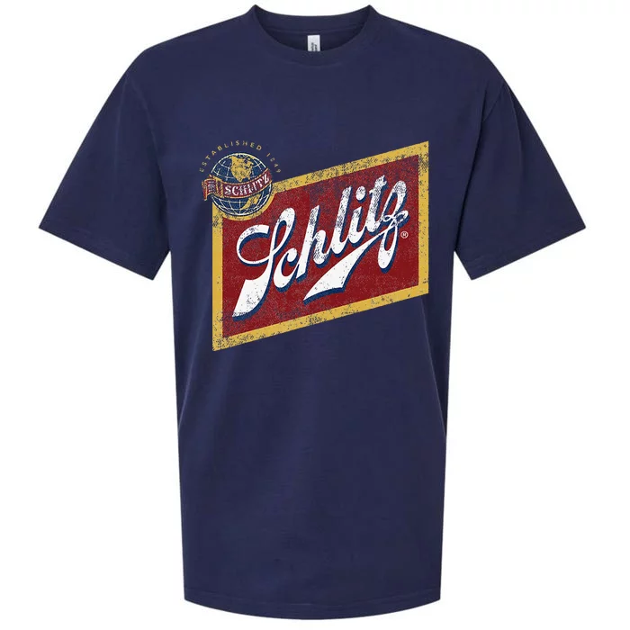 Schlitz Vintage Style Logo Sueded Cloud Jersey T-Shirt