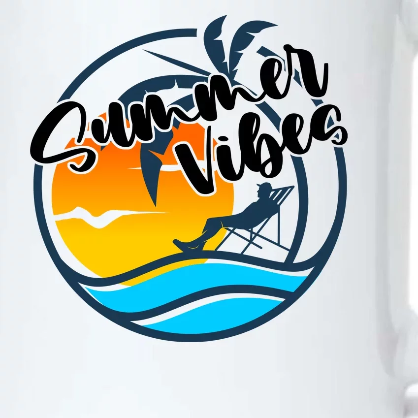 Summer Vibes Sunset Beach Tropical Black Color Changing Mug