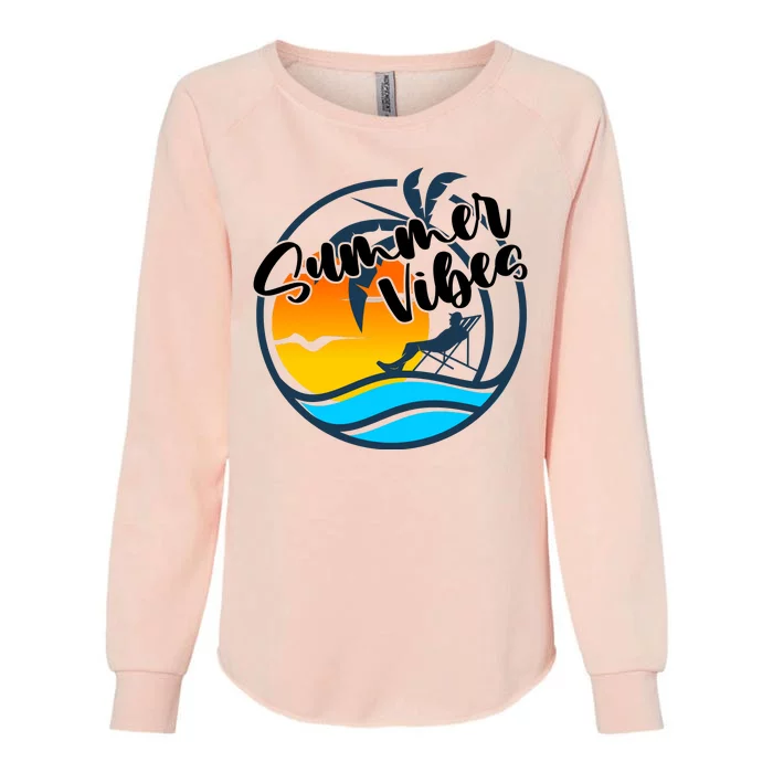 Summer Vibes Sunset Beach Tropical Womens California Wash Sweatshirt